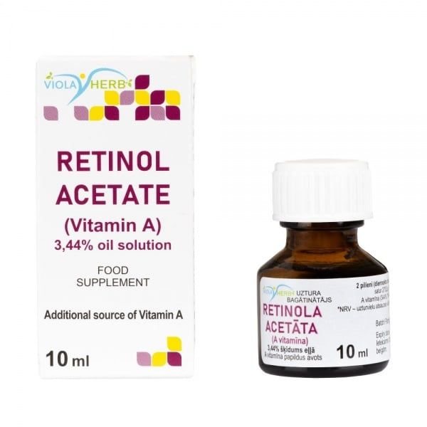 VERATRUM maisto papildas aliejinis tirpalas RETINOLIO ACETATO 3,44%, 10 ml