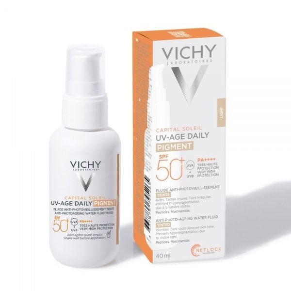 VICHY apsauginis veido fluidas CAPITAL SOLEIL UV-AGE DAILY, SPF50+, šviesaus atspalvio, 40 ml