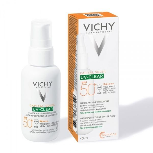 VICHY apsauginis veido fluidas CAPITAL SOLEIL UV-CLEAR, SPF50+, 40 ml