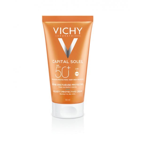 VICHY apsauginis veido kremas CAPITAL SOLEIL VELVETY, SPF50+, 50 ml