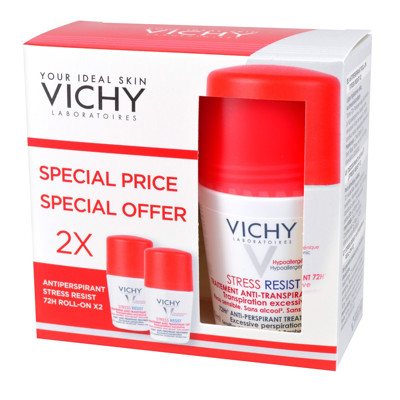 VICHY DEO STRESS RESIST 72 H, rutulinių dezodorantų antiperspirantų rinkinys moterims, 2 vnt