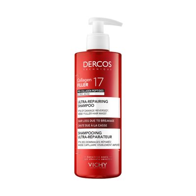 VICHY DERCOS COLLAGEN 17 FILLER, inten. poveikio gaivinamasis šampūnas, 400 ml