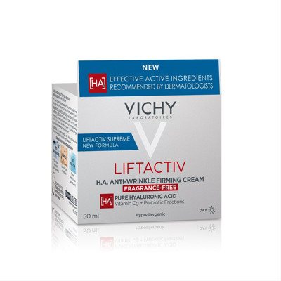 VICHY LIFTACTIV H.A. stangrinamasis kremas nuo raukšlių be kvapiųjų medžiagų, 50 ml