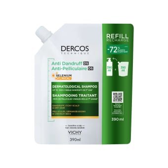 VICHY šampūno pleiskanojančiai, sausai galvos odai, papildymas DERCOS DS, 390 ml