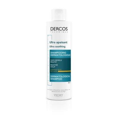 VICHY sausų plaukų šampūnas jautriai galvos odai DERCOS, 200 ml