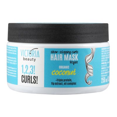 Victoria Beauty 1,2,3! Curls! Kaukė garbanotiems plaukams su kokosų aliejumi, 250 ml