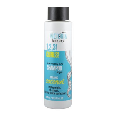 Victoria Beauty 1,2,3! Curls! Šampūnas garbanotiems plaukams su kokosų aliejumi, 500 ml