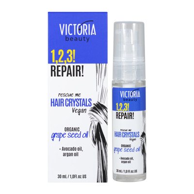 Victoria Beauty 1,2,3! Repair! Blizgesio suteikiantis serumas sausiems, pažeistiems plaukams, 30 ml