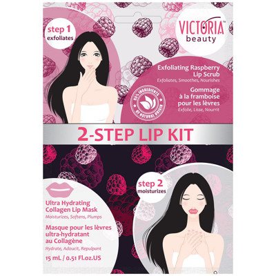 Victoria Beauty 2 žingsnių rinkinys lūpoms – lūpų šveitimas + lūpų kaukė, 1 vnt