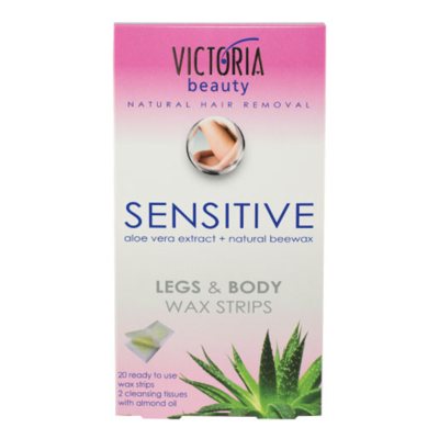Victoria Beauty depiliacinės vaško juostelės kojoms ir kūnui, jautriai odai, 20 vnt