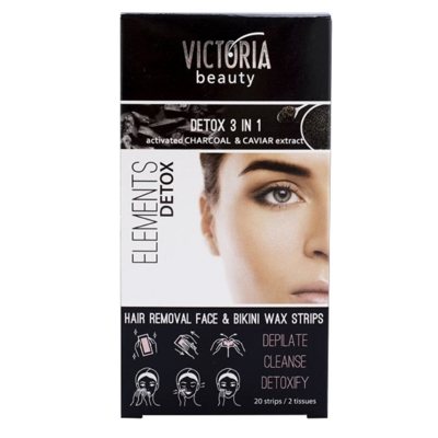 Victoria Beauty depiliacinės vaško juostelės veidui ir bikini zonai, jautriai odai, 20 vnt
