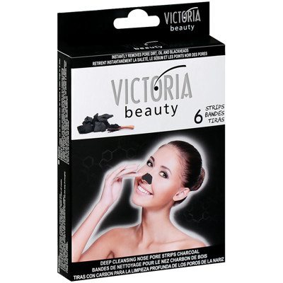 VICTORIA BEAUTY giliai nosies poras valančios juostelės su anglimi, 6 vnt