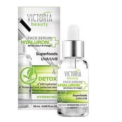 Victoria Beauty Hyaluron+ drėkinamasis veido serumas su Hialurono rūgštimi ir UVA/UVB filtru, 20 ml