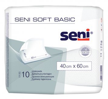 Vienkartiniai paklotai SENI Soft BASIC x 60 cm N10, 40 cm