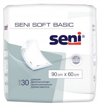 Vienkartiniai paklotai SENI Soft BASIC x 60 cm N30, 90 cm