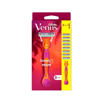 Vienkartiniai skustuvai VENUS Simply 3 Miami Hybrid, 8 vnt