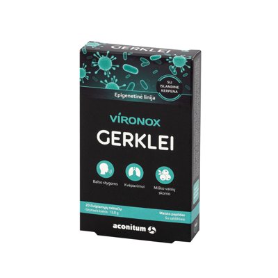 VIRONOX, gerklei, miško vaisių skonio, 20 čiulpiamųjų tablečių
