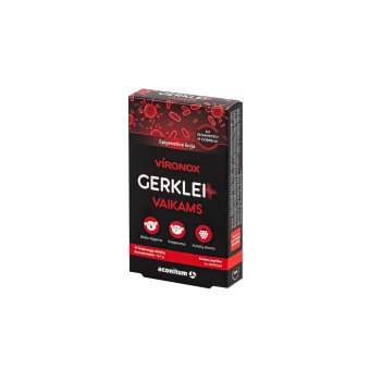 VIRONOX Gerklei+ vaikams, 15 čiulpiamųjų tablečių