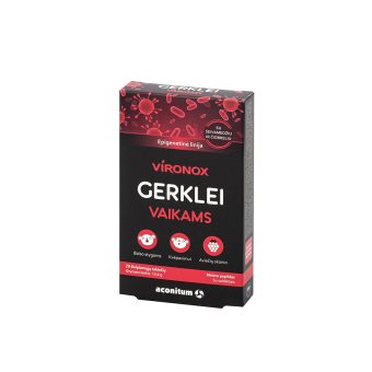 VIRONOX GERKLEI VAIKAMS, nuo ., 20 čiulpiamųjų tablečių, 3 m
