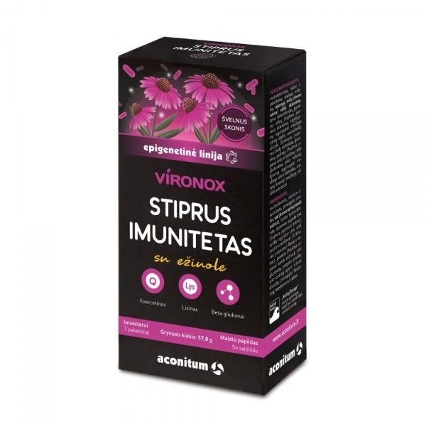 VIRONOX maisto papildas miltelias STIPRUS IMUNITETAS SU EŽIUOLE, 7 pak.