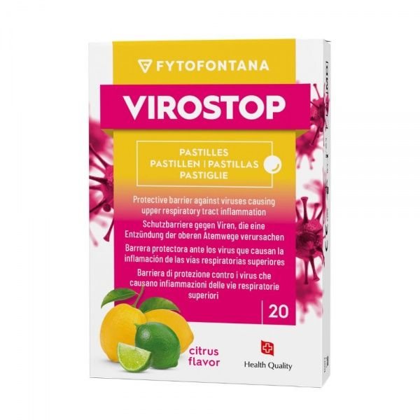 VIROSTOP pastilės, citrinų skonio, 20 vnt