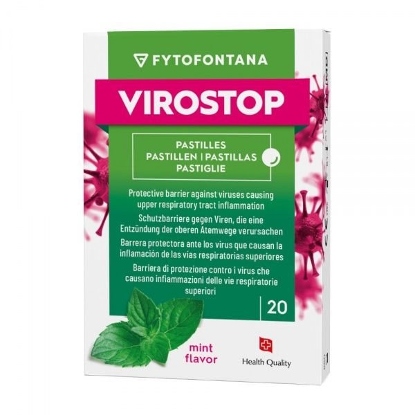 VIROSTOP pastilės, mėtų skonio, 20 vnt