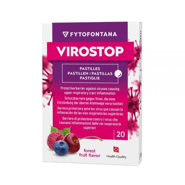 VIROSTOP pastilės, miško uogų skonio, 20 vnt