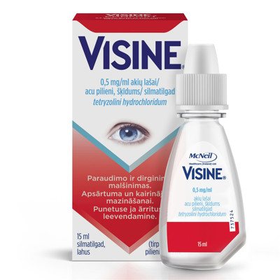 Visine 0,5 mg/ml akių lašai (tirpalas) (McNeil Healthcare), 15 ml