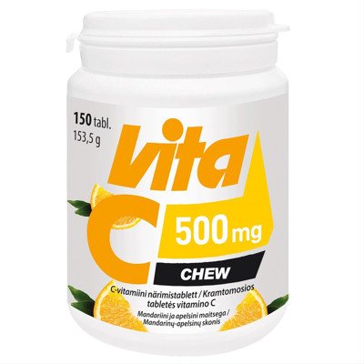 VITA C CHEW, 500 mg,, 150 kramtomų tablečių