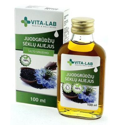 VITA LAB aliejus juodgrūdžių sėklų 100% natūralus šalto spaudimo, 100 ml