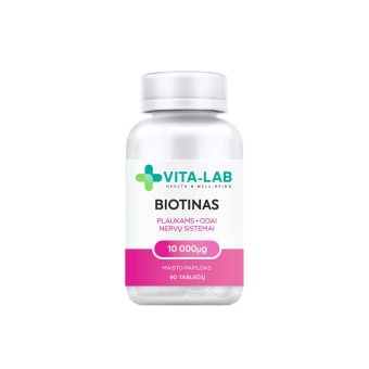 VITA-LAB BIOTINAS 10000 µg, nuo ., 90 tablečių, 18 m