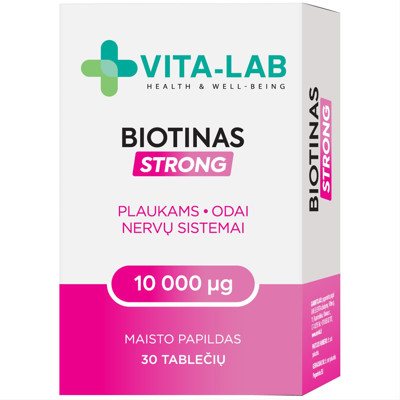 VITA-LAB BIOTINAS STRONG, 10000 µg, 30 tablečių
