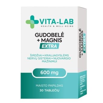 VITA-LAB, Gudobelė 600 su magniu EXTRA, 30 tablečių
