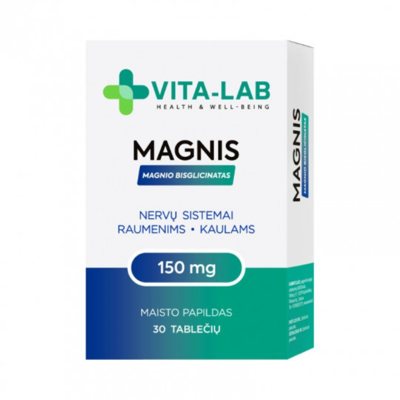 VITA-LAB MAGNIS 150 mg., Magnio bisglicinatas, 30 tablečių