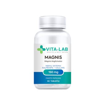 VITA-LAB Magnis 150mg. Magnio bisglicinatas, 90 tablečių