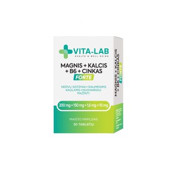 VITA-LAB Magnis + Kalcis + B6 + Cinkas FORTE, 30 tablečių