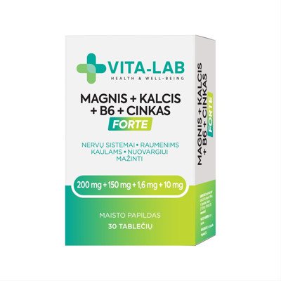 VITA-LAB MAGNIS+KALCIS+B6+CINKAS FORTE, 30 tablečių