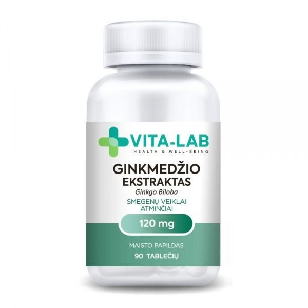 VITA-LAB maisto papildas GINKMEDŽIO EKSTRAKTAS 120 mg, 90 tab.