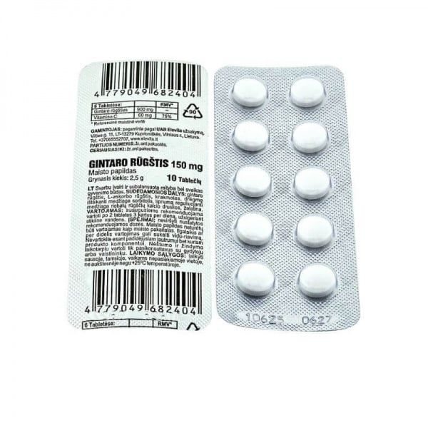 VITA-LAB maisto papildas GINTARO RŪGŠTIS 150 mg, 10 tab.