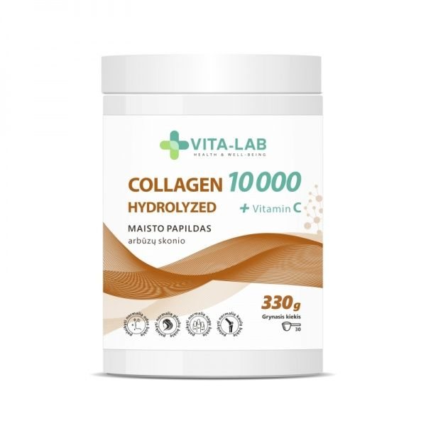 VITA-LAB maisto papildas HIDROLIZUOTAS KOLAGENAS 10000 + VITAMINAS C, 330 g