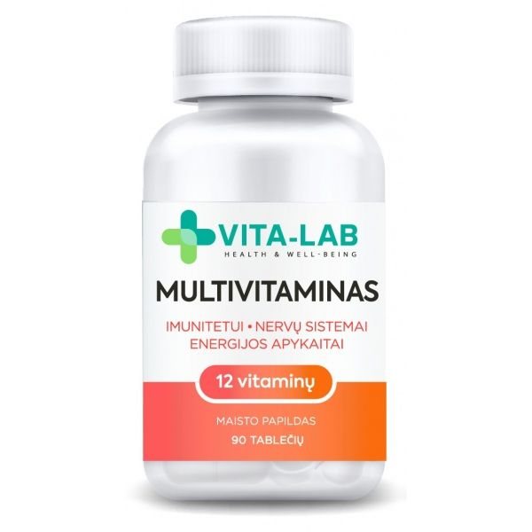 VITA-LAB maisto papildas MULTIVITAMINAS, 12 komponentų, 90 tab.