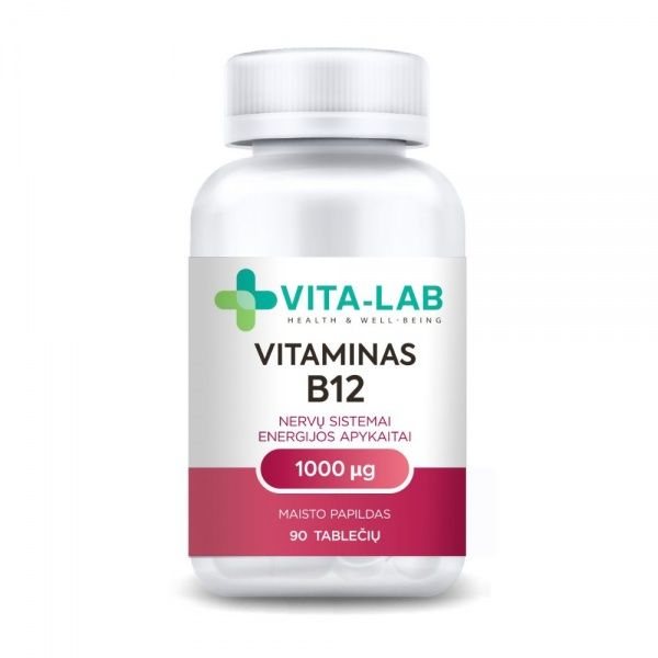 VITA-LAB maisto papildas VITAMINAS B12 1000 mcg, 90 tab.