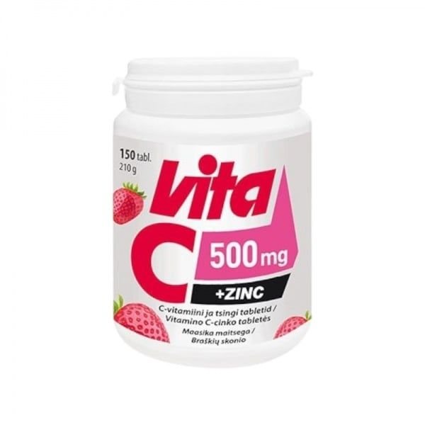 VITABALANS maisto papildas VITA C +ZINC 500 mg, 150 tab.