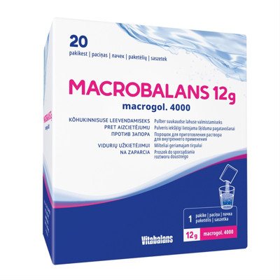 VITABALANS OY MACROBALANS, milteliai geriamajam tirpalui, 20 pakelių po, 12 g