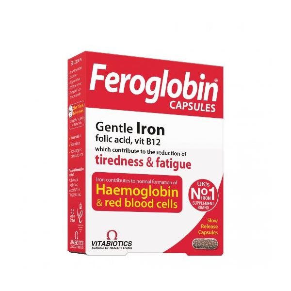 VITABIOTICS maisto papildas FEROGLOBIN B12, 30 kaps.
