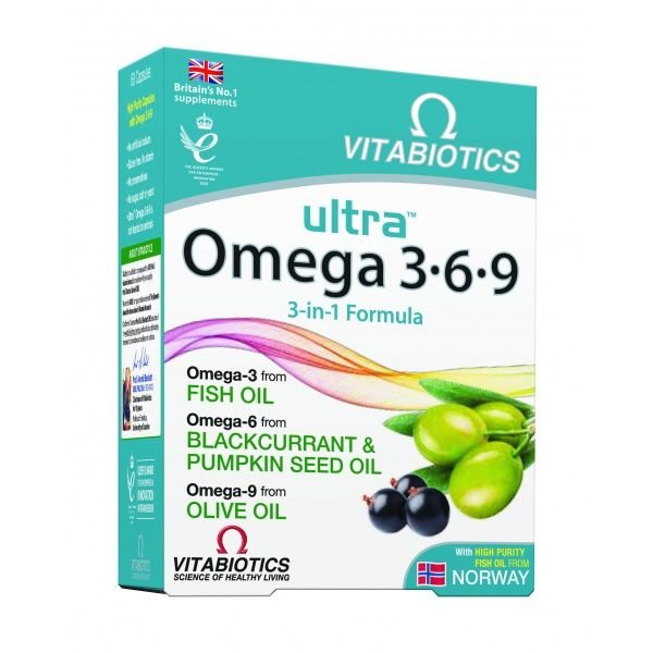 VITABIOTICS maisto papildas ULTRA OMEGA-3-6-9, 60 kaps.