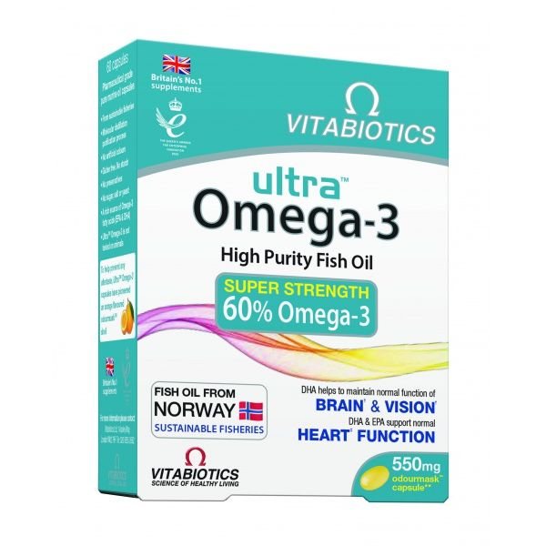VITABIOTICS maisto papildas ULTRA OMEGA-3, 60 kaps.