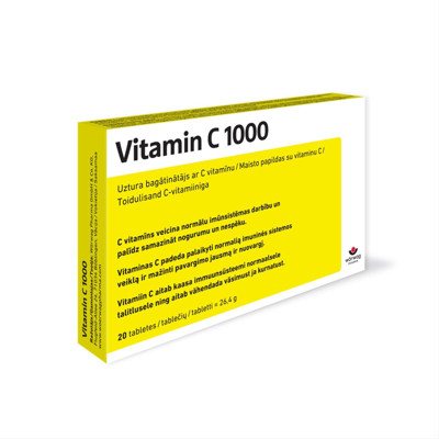 VITAMIN C 1000 mg, 20 tablečių