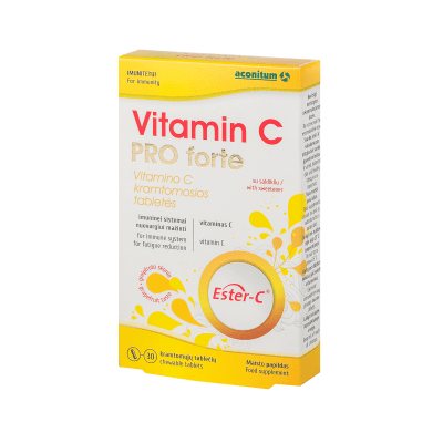 VITAMIN C PRO FORTE kramtomosios tabletės N30