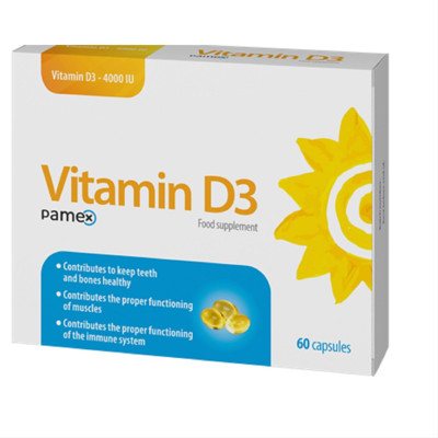 VITAMIN D3, 4000IU, 60kapsulių